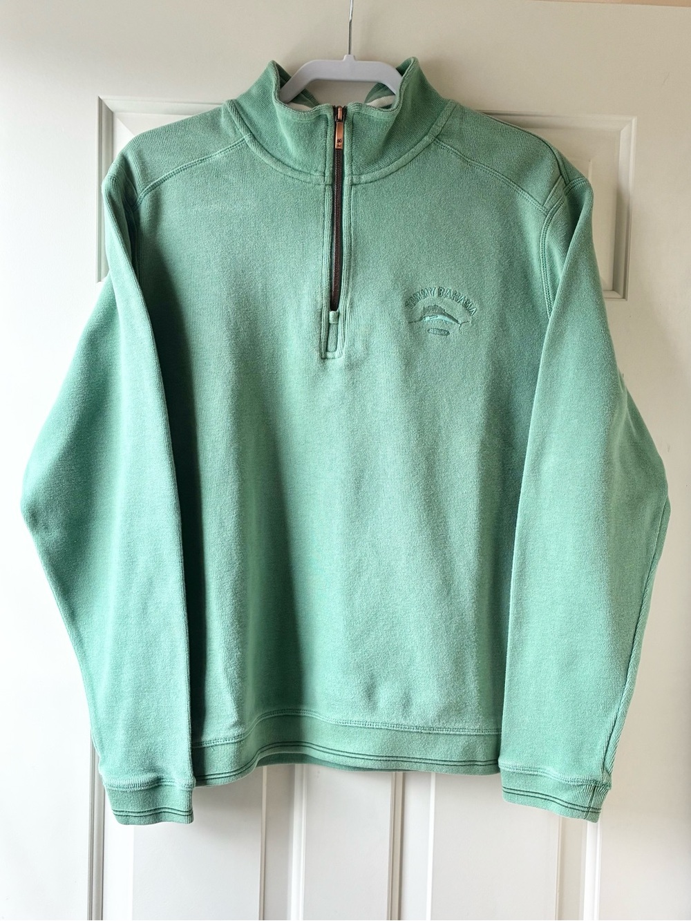 Tommy Bahama Men's Relax Quarter-Zip Pullover Fleece Sweater Green Size M